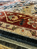 Ivy Sherman 8x10 Dark Grey and Red Hand-Knotted Oriental Rug | Banana Manor Rug Factory Outlet