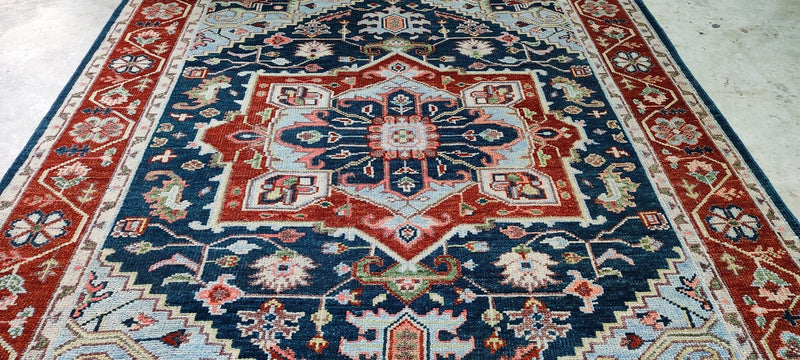 Ivy Sherman Dark Grey and Red Hand-Knotted Oriental Rug 8x10 | Banana Manor Rug Company