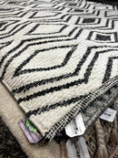 Jack Burton 5.3x8.3 Handwoven Black and White Moroccan Style Diamond Rug | Banana Manor Rug Company