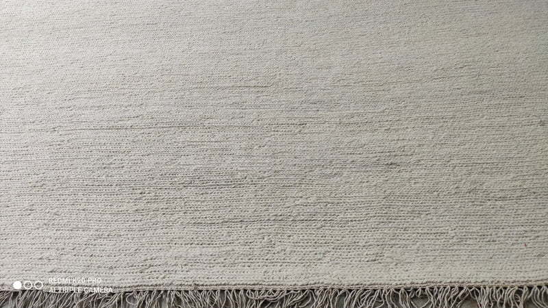 Jack Horner 8.3x10 White Handwoven Durrie Rug | Banana Manor Rug Company