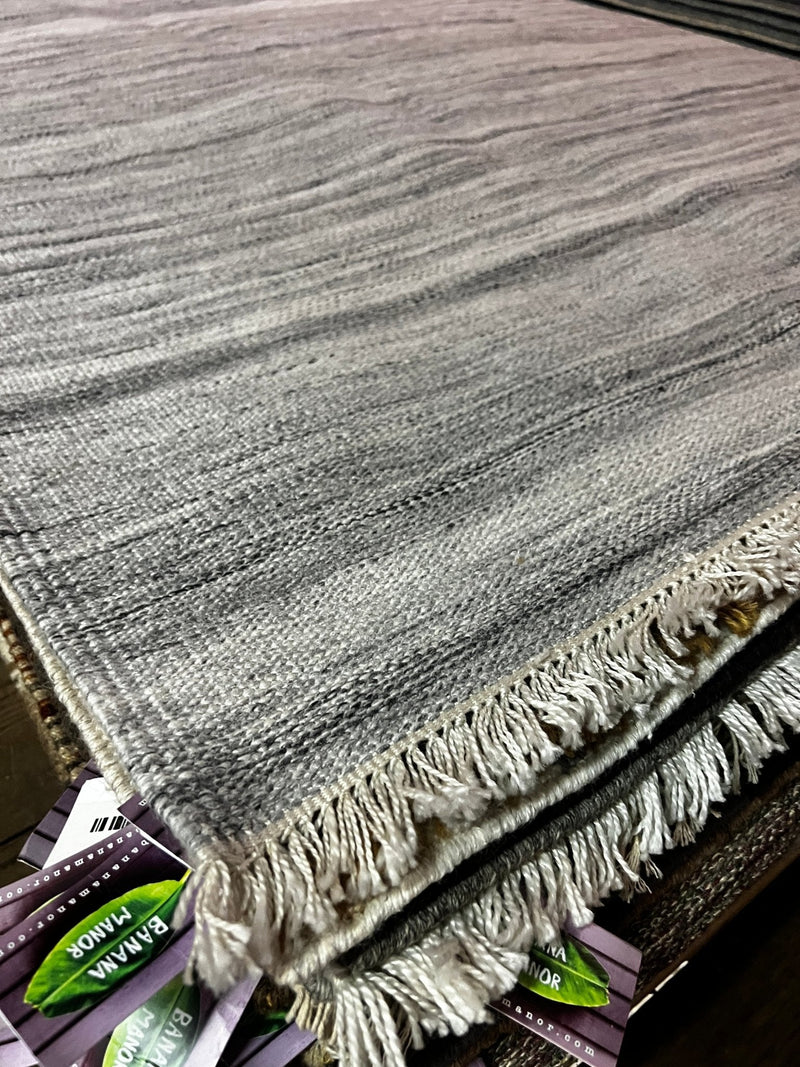 Jaipur Aviv Light Grey Handwoven PET Yarn Durrie Rug (Multiple Sizes) | Banana Manor Rug Factory Outlet