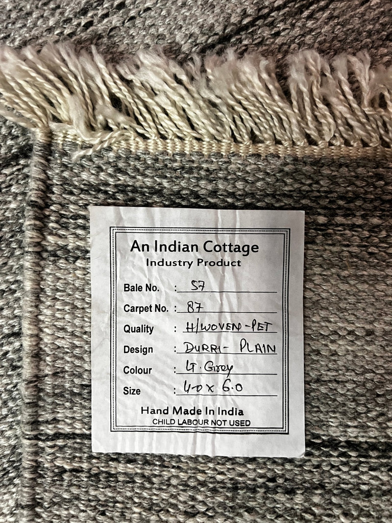 Jaipur Aviv Light Grey Handwoven PET Yarn Durrie Rug (Multiple Sizes) | Banana Manor Rug Factory Outlet