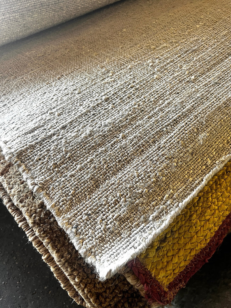 Jane Margolis 8x10 Handwoven Silver Jute Rug | Banana Manor Rug Company