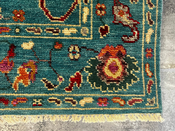 Jasmin Schwiers 5x8 Green Hand-Knotted Oushak Rug | Banana Manor Rug Company