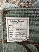 Jasper Youngblood 5x7.9 Greenish Blue Hand-Knotted Viscose Rug | Banana Manor Rug Company