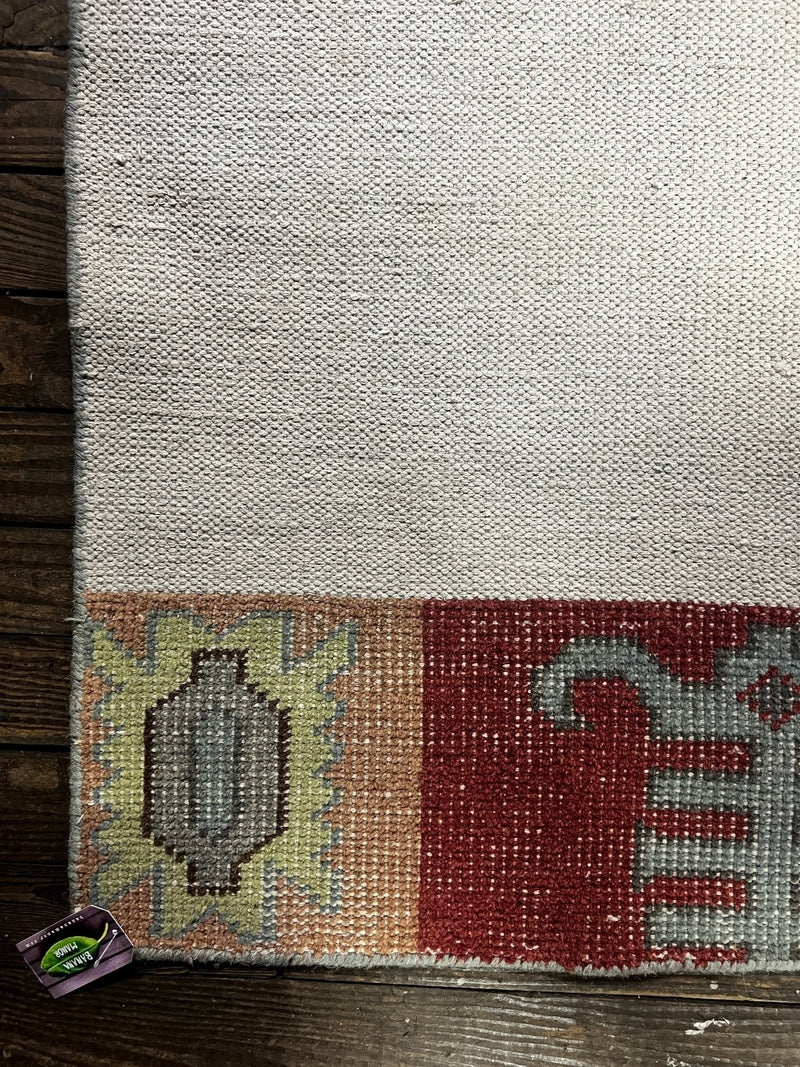 Jean Liu Multi-Colored 3x7.6 Patched Hand-Knotted Runner | Banana Manor Rug Factory Outlet