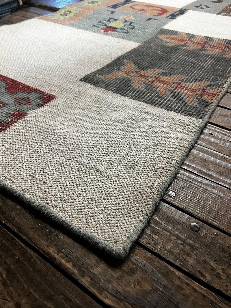 Jean Liu Multi-Colored 3x7.6 Patched Hand-Knotted Runner | Banana Manor Rug Factory Outlet