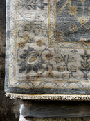 Jeanne Moreau 9x12 Light Blue and Ivory Hand-Knotted Oushak Rug | Banana Manor Rug Company