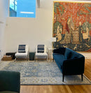 Jeanne Moreau 9x12 Light Blue and Ivory Hand-Knotted Oushak Rug | Banana Manor Rug Factory Outlet
