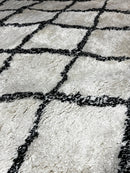 Jeff Spicoli 4.9x6.9 White and Black Moroccan Style Rug | Banana Manor Rug Company