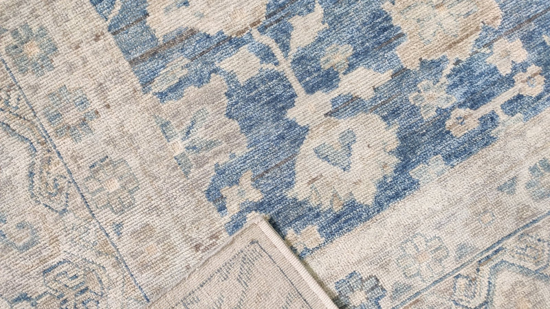 Jenna Jackson 8x10 Hand-Knotted Blue Oushak Rug | Banana Manor Rug Company