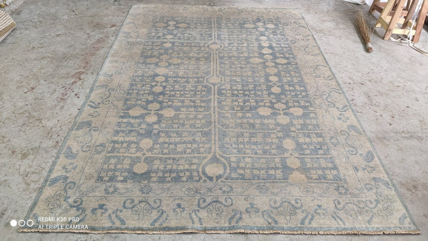 Jennifer Hand Knotted 6x8.10 Vintage Style Oushak | Banana Manor Rug Company