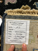 Jennifer Heylen 2.6x8 Dark Grey and Beige Hand-Knotted Oushak Runner | Banana Manor Rug Company