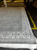 Jerry Hall 9x12 Grey and Ivory Hand-Knotted Oushak Rug | Banana Manor Rug Factory Outlet