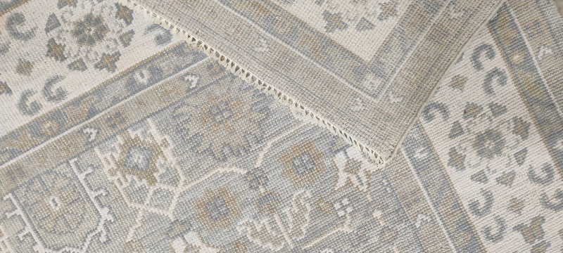 Jerry Hall 9x12 Grey and Ivory Hand-Knotted Oushak Rug | Banana Manor Rug Company