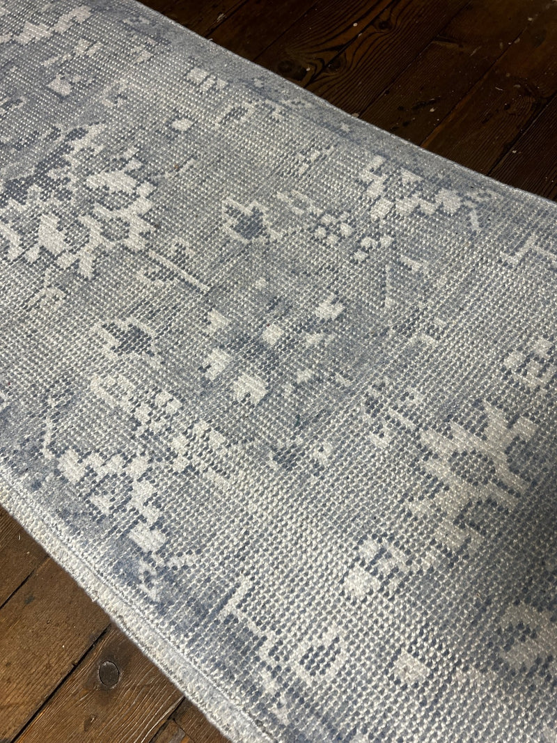 Jesse 2.3x10.3 Hand Knotted Light Blue Runner | Banana Manor Rug Factory Outlet