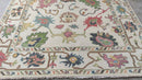 Jessica Alba 7.9x10 Ivory Hand-Knotted Oushak Rug | Banana Manor Rug Company