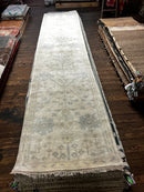 Jessica Marais Hand-Knotted Oushak Runner Ivory and Grey 2.6x12.3 | Banana Manor Rug Company