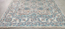 Jill Johnson Light Pink and Ivory Hand-Knotted Oushak Rug 8.3x10.3 | Banana Manor Rug Company