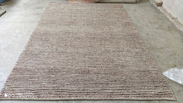 Jim Newman 6.9x9.9 Brown Multi-Colored Handwoven Durrie Rug | Banana Manor Rug Company