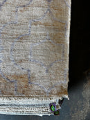 Jimmy Slyde Hand-Knotted Modern Rug Bamboo Gold and Blue Floral 9.9x13.9 | Banana Manor Rug Company