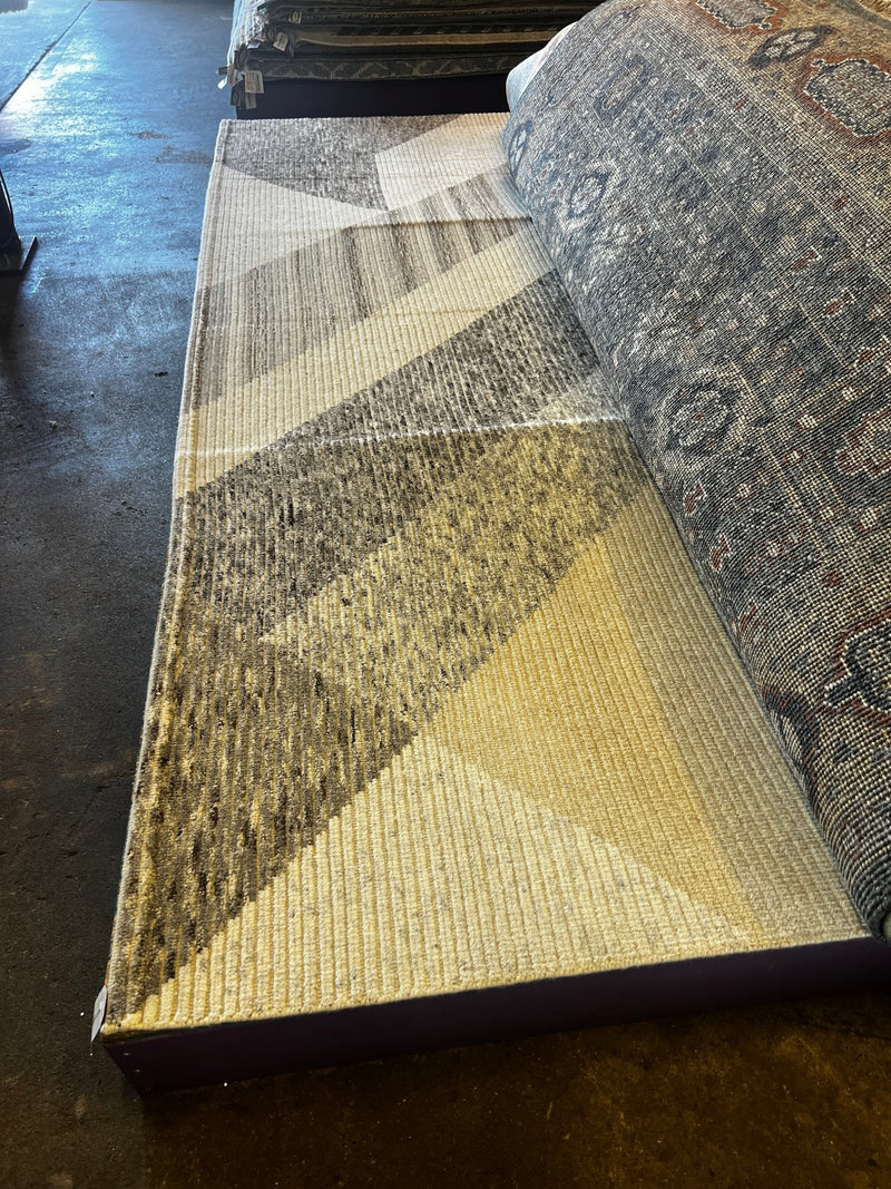 Jo Bob Priddy 12.4x14.9 Natural and Beige Modern Hand-knotted Rug | Banana Manor Rug Factory Outlet