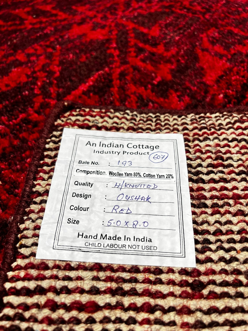 Joanie Wyll Red Hand-Knotted Oushak Rug 5x8 | Banana Manor Rug Factory Outlet