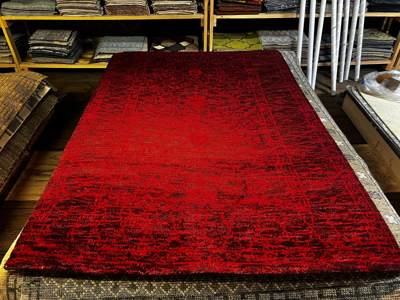 Joanie Wyll Red Hand-Knotted Oushak Rug 5x8 | Banana Manor Rug Factory Outlet