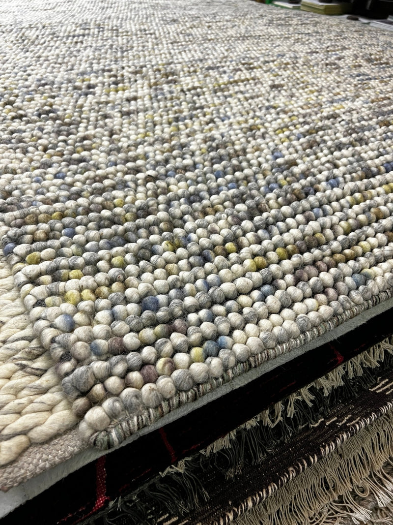 Joanna Baillie Handwoven Wool Durrie Natural Loop 6x9 | Banana Manor Rug Factory Outlet