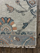 "Johanne" Grey and Blue Hand-Knotted Oushak Sample 8x10 | Banana Manor Rug Company