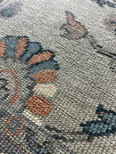 "Johanne" Grey and Blue Hand-Knotted Oushak Sample 8x10 | Banana Manor Rug Company