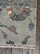 "Johanne" Grey and Blue Hand-Knotted Oushak Sample 8x10 | Banana Manor Rug Company