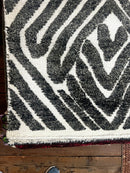 John Howard 5x8 Hand-Knotted Modern Rug Ivory and Grey High-Low | Banana Manor Rug Factory Outlet