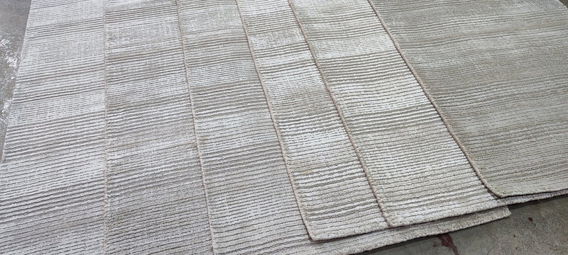 John Leigh Tan Silver Viscose Rug 2x4 | Banana Manor Rug Company