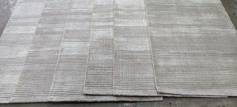 John Leigh Tan Silver Viscose Rug 2x4 | Banana Manor Rug Company