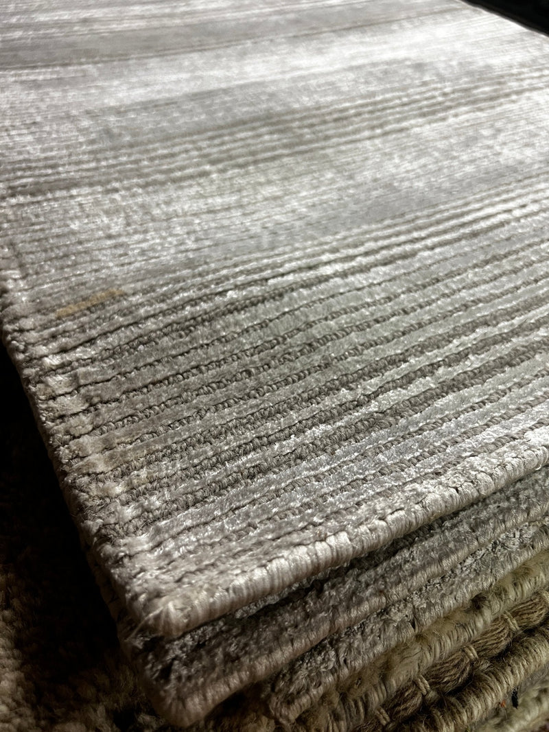 John Leigh Tan Silver Viscose Rug 2x4 | Banana Manor Rug Company