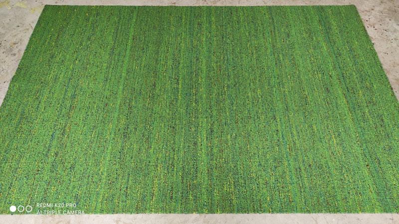 John Nevil Maskelyne 5x8 Green and Multi-Colored Handwoven Durrie Rug | Banana Manor Rug Company