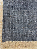 John Zingani 2.3X5.3 Black Natural Durrie Rug | Banana Manor Rug Company