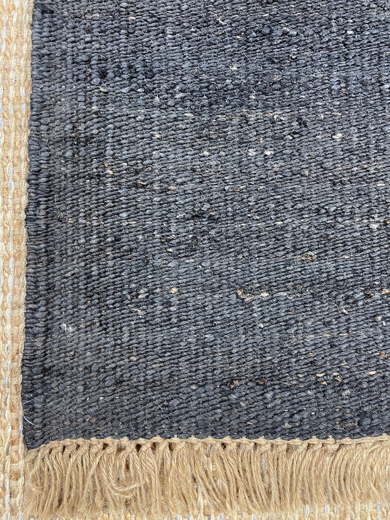 John Zingani 2.3X5.3 Black Natural Durrie Rug | Banana Manor Rug Company