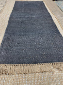 John Zingani 2.3X5.3 Black Natural Durrie Rug | Banana Manor Rug Company