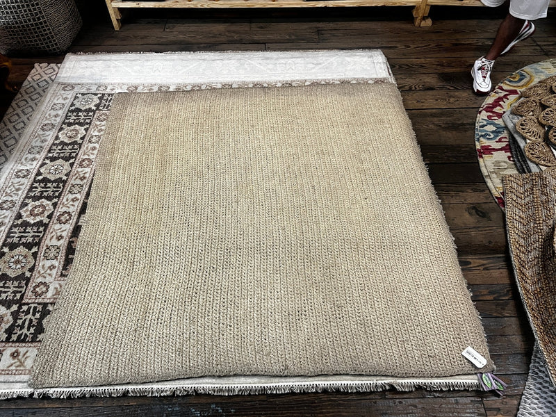 Jon & Vinny 6.3x6.3 Handwoven Natural Sisal Durrie Rug | Banana Manor Rug Factory Outlet