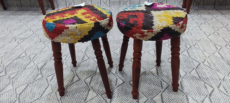 Jonathan Knight Wooden Upholstered Stool 12x12x16 (Assorted Styles) | Banana Manor Rug Company