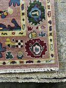 Jonlee 7x10 Pink and Gold Hand-Knotted Oushak Rug | Banana Manor Rug Company