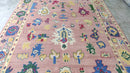 Jonlee 7x10 Pink and Gold Hand-Knotted Oushak Rug | Banana Manor Rug Company