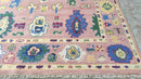 Jonlee 7x10 Pink and Gold Hand-Knotted Oushak Rug | Banana Manor Rug Company