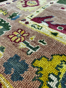 Jonlee 7x10 Pink and Gold Hand-Knotted Oushak Rug | Banana Manor Rug Company