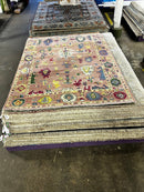 Jonlee 7x10 Pink and Gold Hand-Knotted Oushak Rug | Banana Manor Rug Company