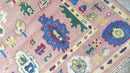 Jonlee 7x10 Pink and Gold Hand-Knotted Oushak Rug | Banana Manor Rug Company