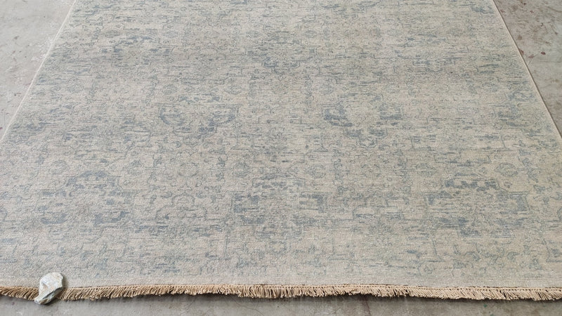 Josie 6x8.9 Silver and Grey Hand-Knotted Oushak Rug | Banana Manor Rug Company