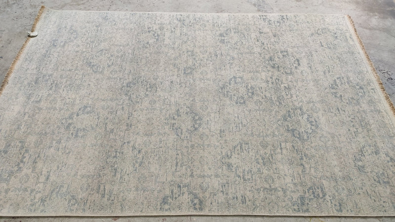 Josie 6x8.9 Silver and Grey Hand-Knotted Oushak Rug | Banana Manor Rug Company